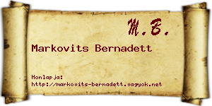Markovits Bernadett névjegykártya