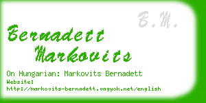 bernadett markovits business card